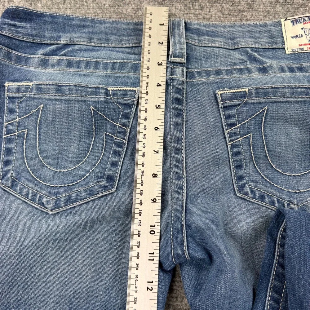 True Religion Skinny Jeans 30W x 31L Blue Low Rise Contrast Stitch Denim Women's
